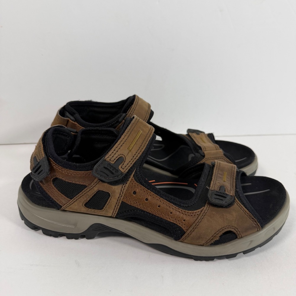 ECCO Leather Sport Sandals EU 46 US 12-12.5 Brown Adjustable Comfort Gorpcore